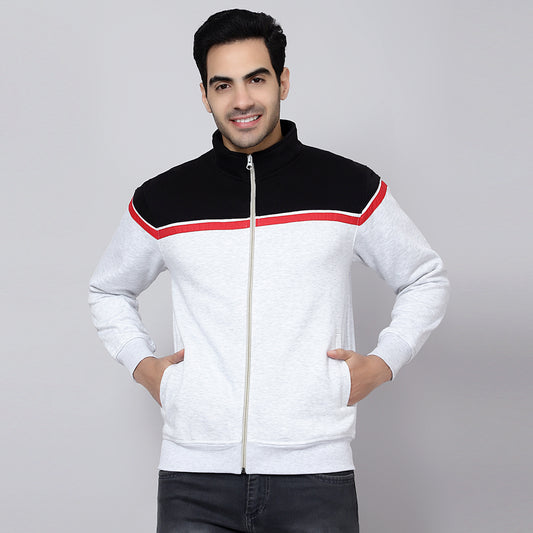 Mentoos Colourblocked Zipper Sweatshirt Black