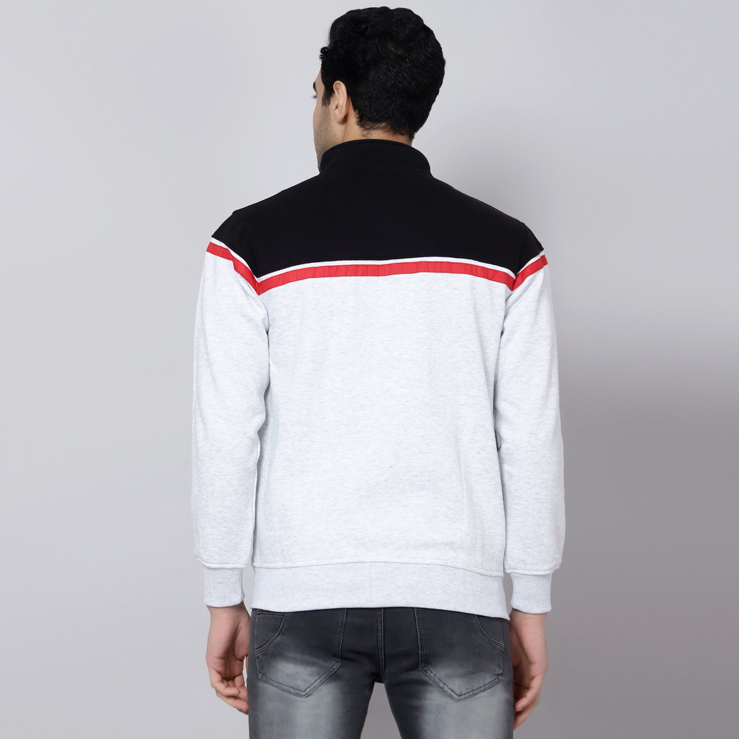 Mentoos Colourblocked zipper sweatshirt Black