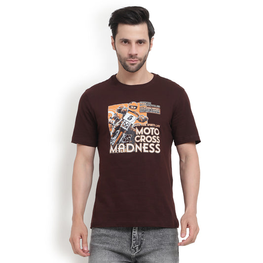 Mentoos Classic Brown Cotton T-Shirt – Ultimate Comfort & Style
