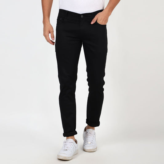 Slim fit flat front trouser__Black