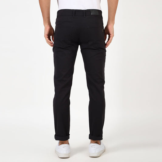 Slim fit flat front trouser Black