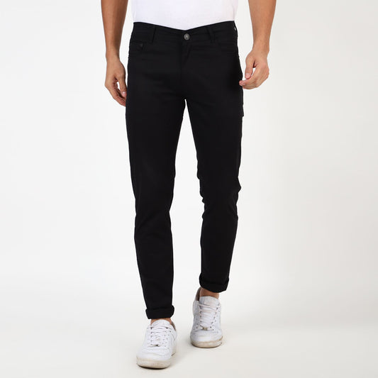 Slim fit flat front trouser_Black
