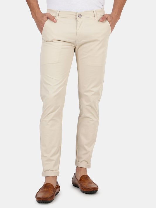 Slim fit flat front chinos Beige