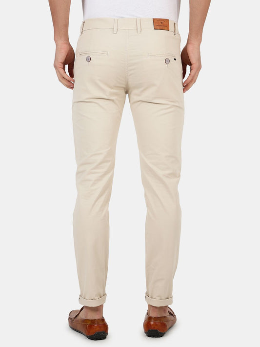 Slim fit flat front chinos Beige