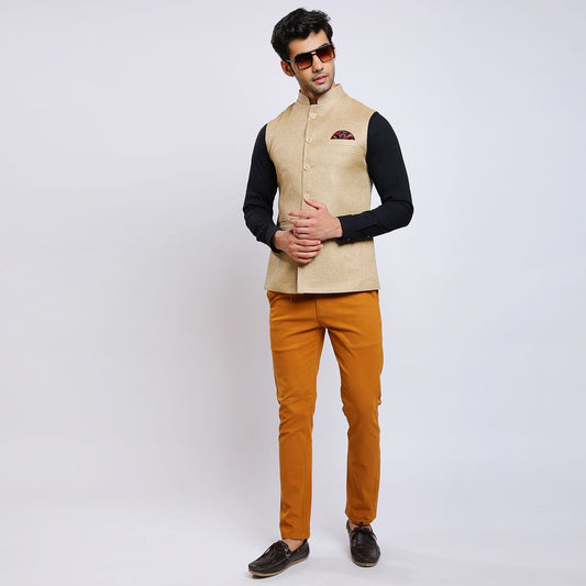Awadhshree jute nehru jacket Beige