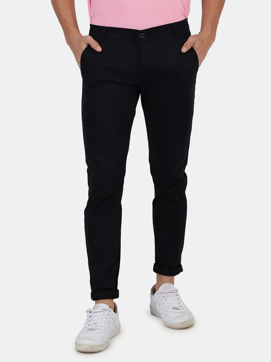 Slim fit flat front chinos_Black
