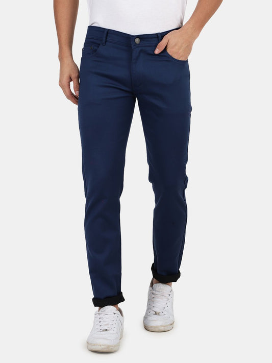 Slim fit flat front trouser___Blue
