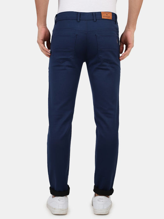 Slim fit flat front trouser___Blue