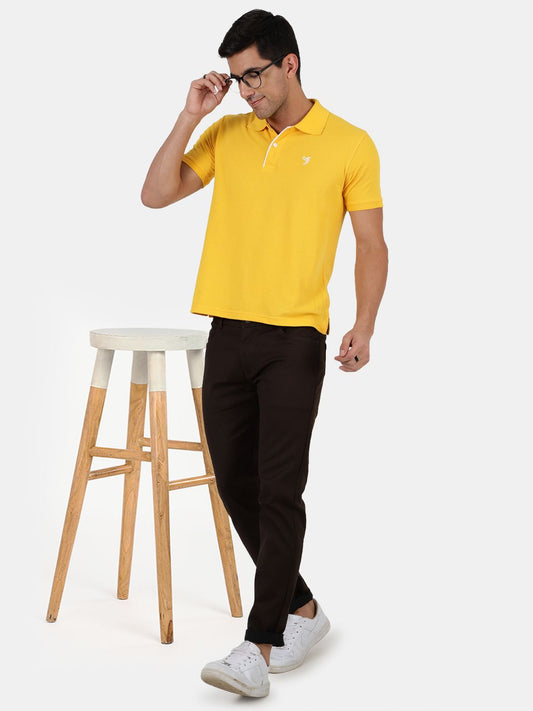 Slim fit flat front chinos Choco