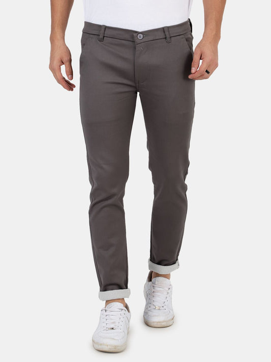 Slim fit flat front chinos_Grey
