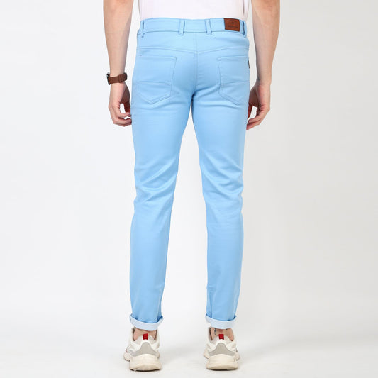 Slim fit flat front trouser light Blue