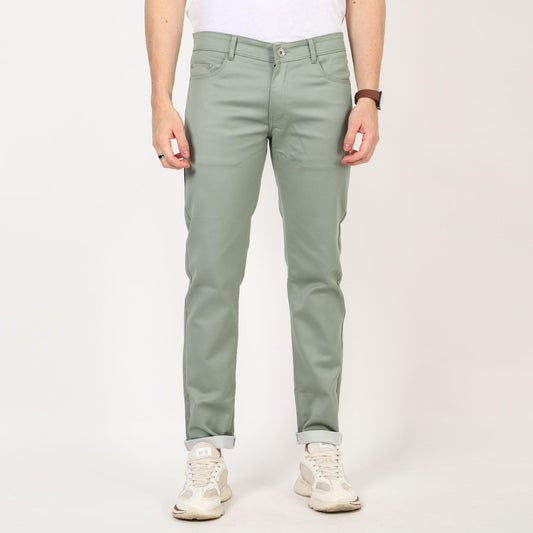 Slim fit flat front trouser Olive Green
