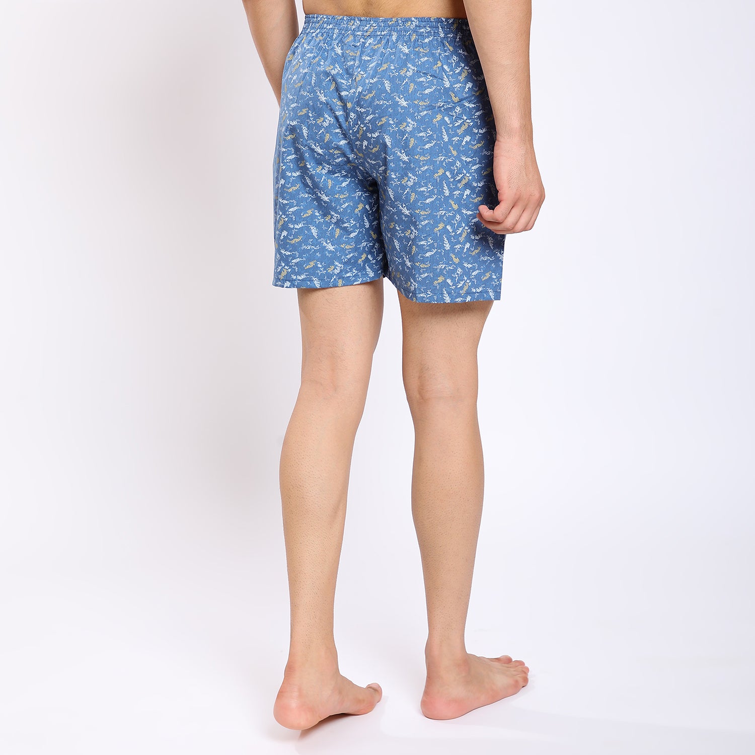 Mentoos Cotton Blue Printed Boxer for Men.