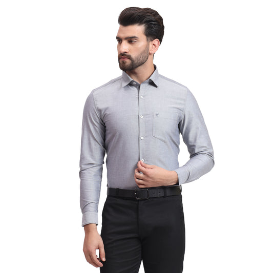 Mentoos Grey Cotton Solid Shirt – Formal & Casual Wear