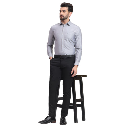 Mentoos Grey Cotton Solid Shirt – Formal & Casual Wear