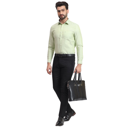 Mentoos Pista Green Cotton Solid Shirt – Formal & Casual Wear