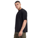 Mentoos Classic Men's Oversize Olive Green Textured Cotton T-shirts.