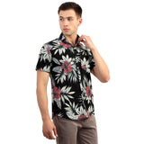 Mentoos Cotton Half Sleeve Printed Shirt - Leaf and Flower Design