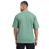 Mentoos Classic Men's Oversize Olive Green Textured Cotton T-shirts.