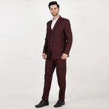 Mentoos Men Poly Viscose Solid Stylish Three Piece Suit