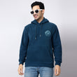 Mentoos Embroidered Hoodie with Kangaroo Pocket Teal Blue.