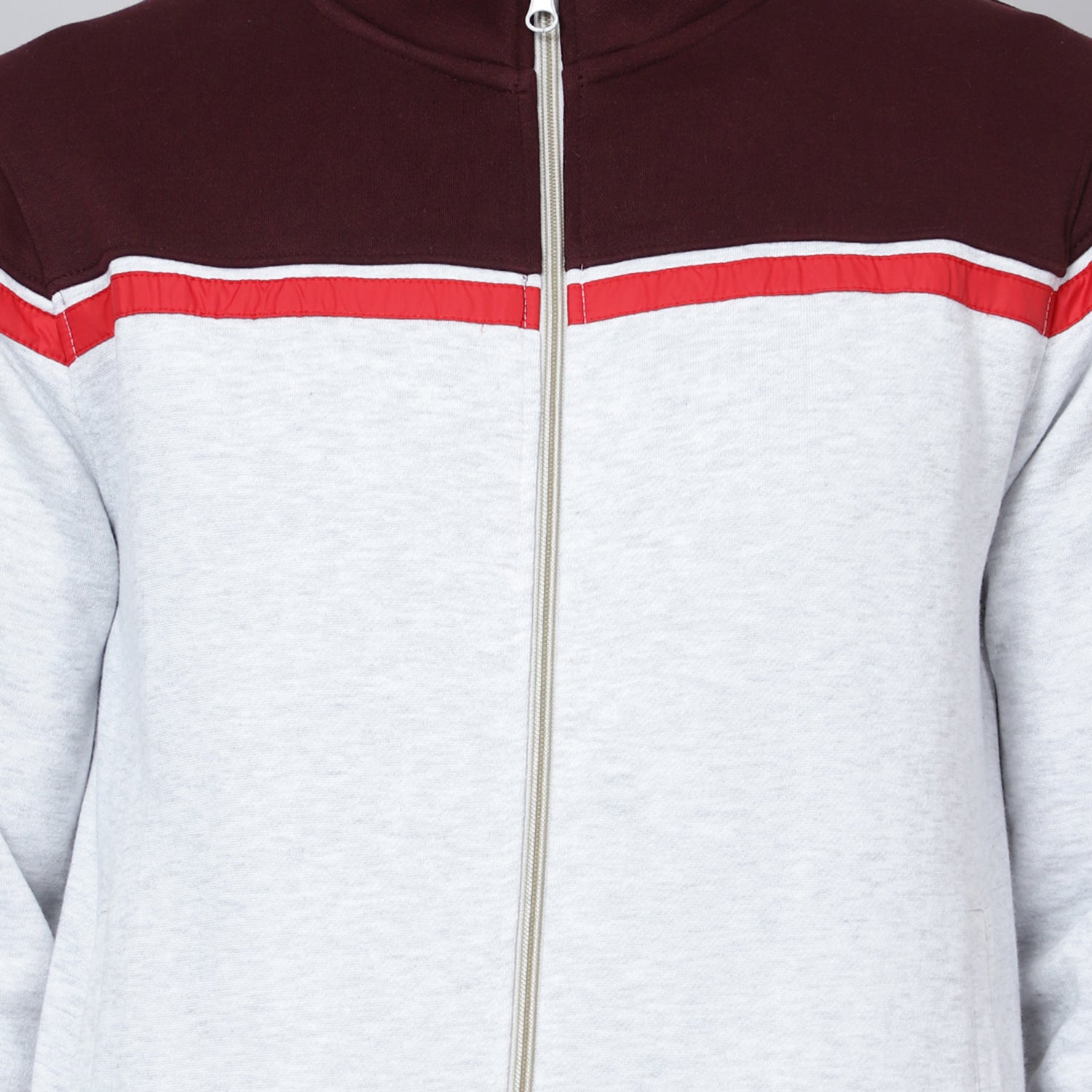 Mentoos Colourblocked zipper sweatshirt Wine