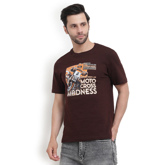 Mentoos Classic Brown Cotton T-Shirt – Ultimate Comfort & Style