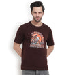 Classic Brown Cotton Printed T-Shirt