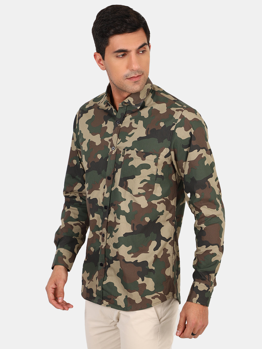 Mentoos Men's Camouflage Print Cotton Shirt