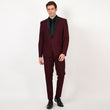 Mentoos Men’s Wine Tuxedo Suit.