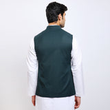 Awadhshree Men's Bottle Green Terry Rayon Nehru Jacket