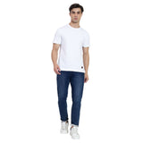 Mentoos Mens Cotton White Solid Round Neck Half Sleeves T-Shirt