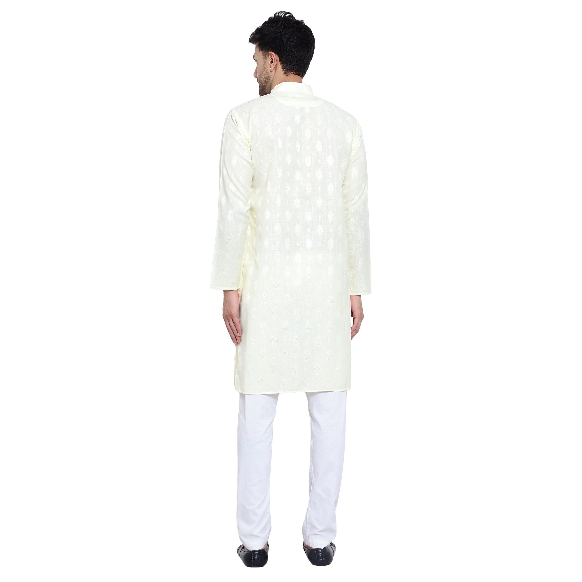 Awadhshree Men's Yellow Cotton Blend Kurta Pajama Set - Elegant Ethnic Wear For All Occasions