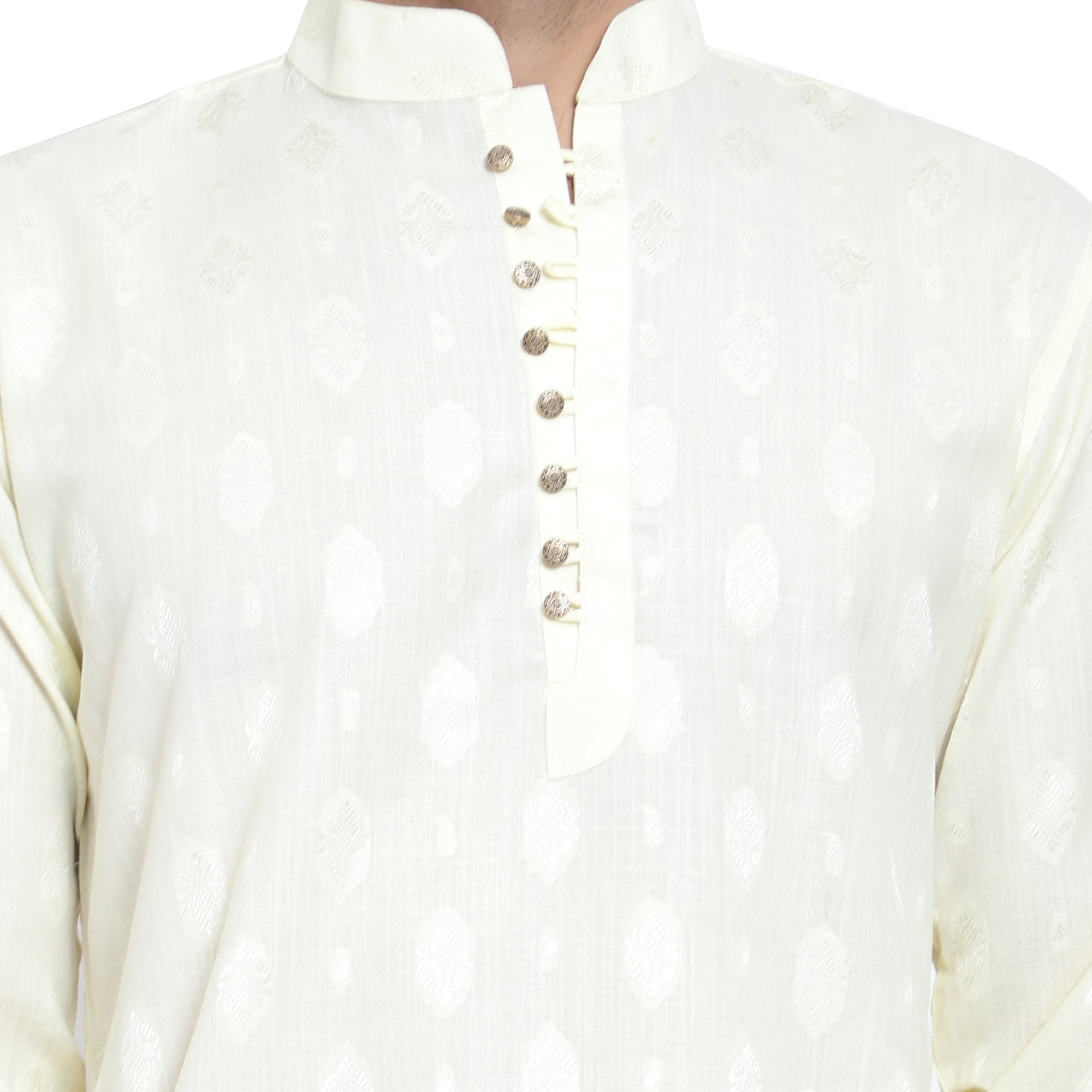 Awadhshree Men's Yellow Cotton Blend Kurta Pajama Set - Elegant Ethnic Wear For All Occasions