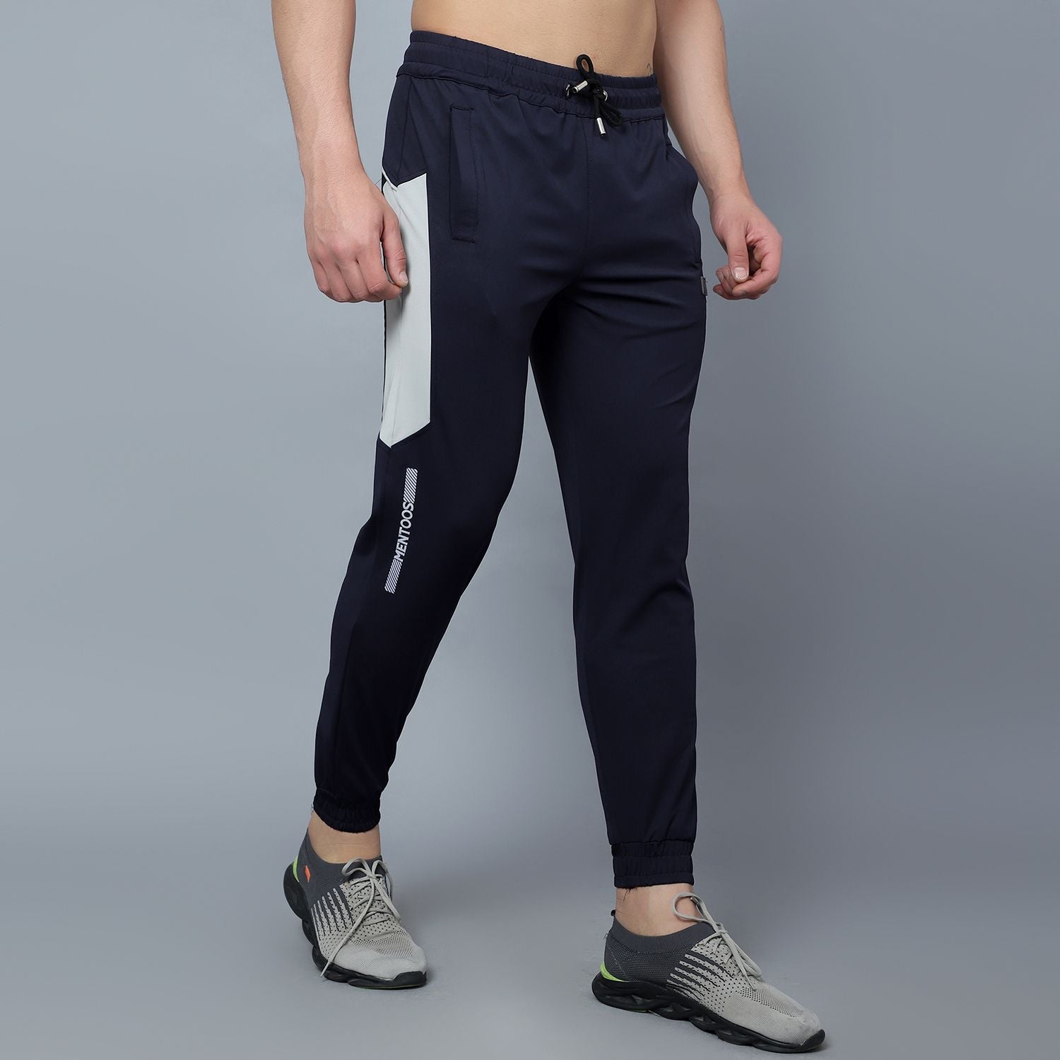 Colourblock jogger with drawstring Blue Mentoos