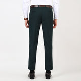 Flat front Solid slim fit trousers Blue