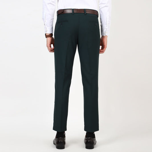 Flat front Solid slim fit trousers Purple