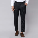 Checkered  slim fit trousers Grey