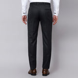 Checkered  slim fit trousers Grey