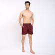 Mentoos Cotton Solid Boxers Shorts for Men Wine Mentoos