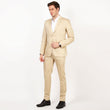 Mentoos Men Poly Viscose Solid Stylish Single Breasted Two-Piece Suit Beige Mentoos
