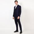Mentoos Men Poly Viscose Solid Stylish Single Breasted Two-Piece Suit Blue Mentoos