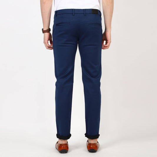 Slim fit flat front chinos__Blue