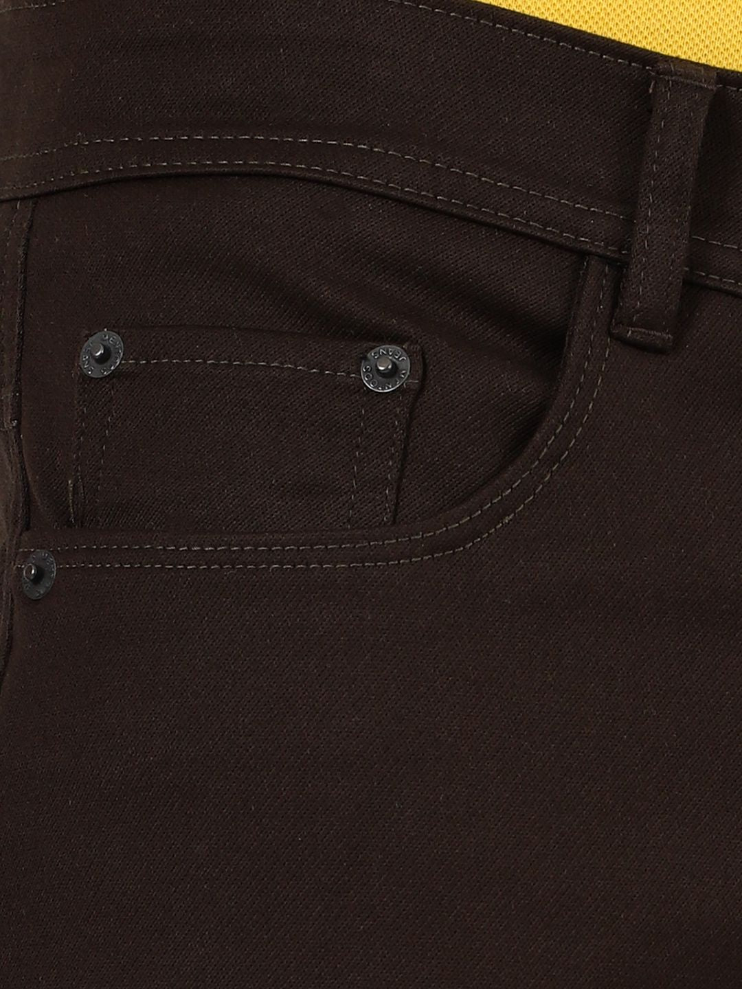 Slim fit flat front trouser_Brown