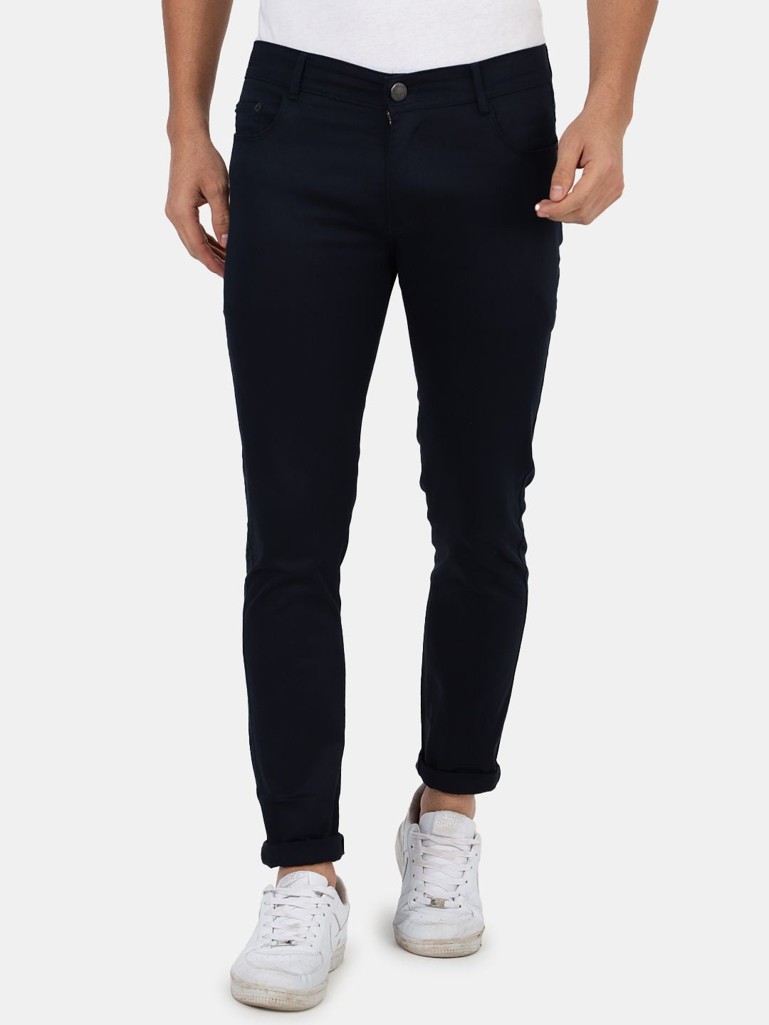 Slim fit flat front trouser__Blue