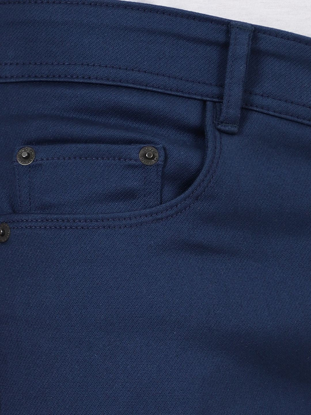 Slim fit flat front trouser___Blue