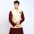 Awadhshree self design nehru jacket Gold