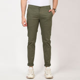 Slim fit flat front chinos Green