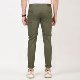 Slim fit flat front chinos Green