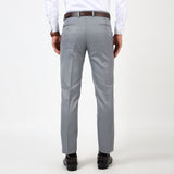 Flat front Solid slim fit trousers Grey